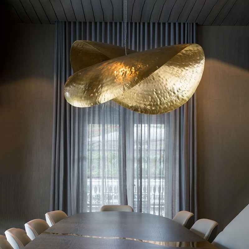 Luxury Iron & Copper Petal Lotus Leaf Fishline LED Pendant Chandelier | 45.5cm, 111–240V, Living Room & Bedroom
