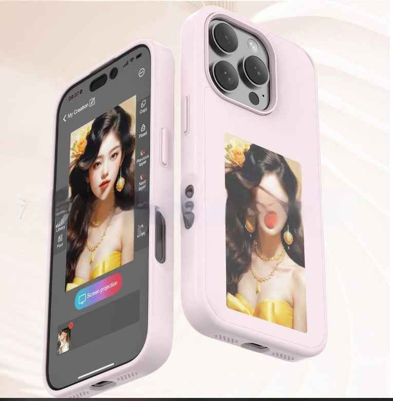 E-Ink NFC Phone Case – Unlimited Screen Projection, Battery-Free Personalized Cover for iPhone 12–17