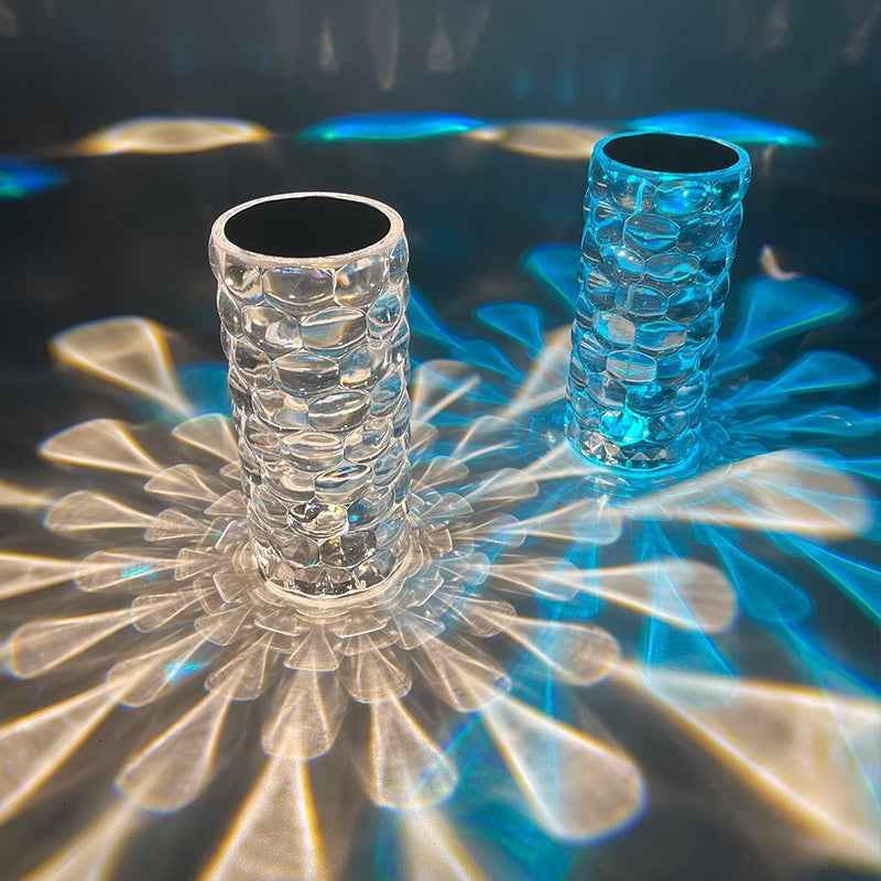 Teardrop Crystal Acrylic Atmosphere Lamp | Droplet Shadow Effect | Touch Control | RGB 16-Colour | USB & Rechargeable | Nordic Bedroom Decor