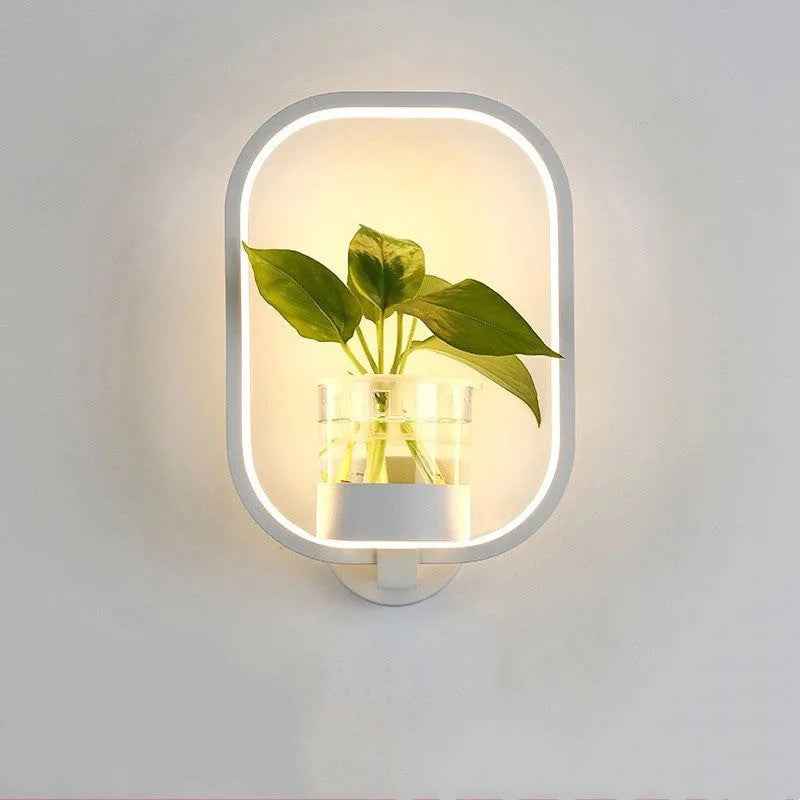 Iron Decorative Wall Lamp with Planter Basket | 18W LED | Round & Square | Natural Light & Tricolor | Black & White