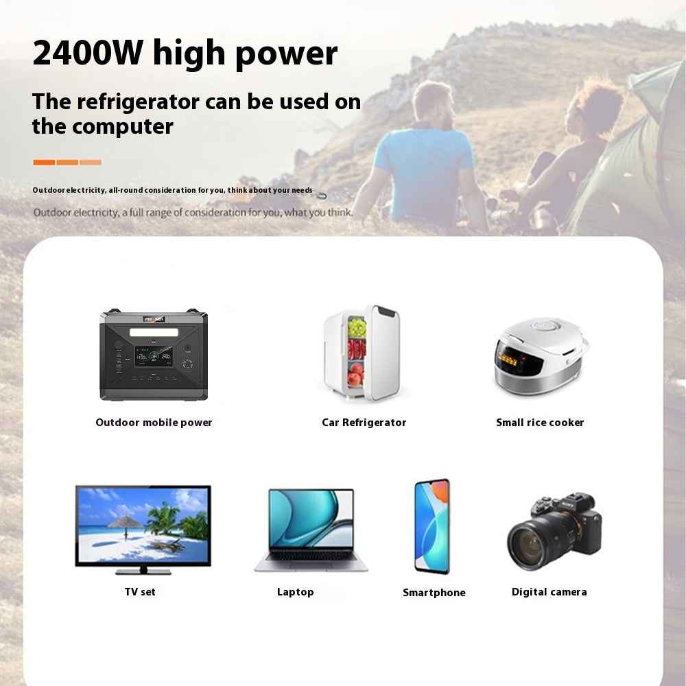 2400W Portable Power Station | 675,000mAh, 6000 Cycles & Triple Protection (US Plug)