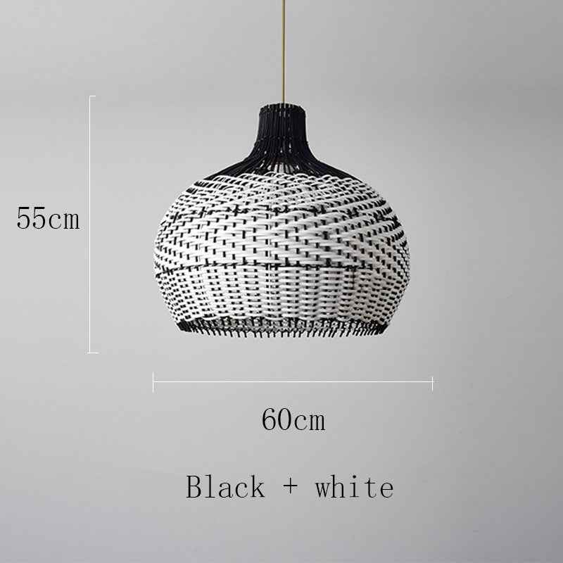 Scandinavian Rattan LED Pendant Chandelier | 4 Styles, 3 Sizes 45–60cm, 220V, 10–15㎡, Cafe & Home