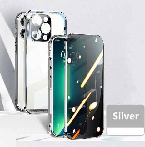 Metal Magnetic iPhone Case – Solid Colour All-Inclusive Cover | iPhone 11 to 15 Plus