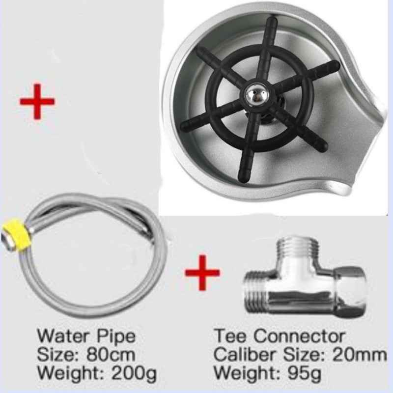 Stainless Steel High-Pressure Cup Washer | Automatic Push | Bar & Kitchen | Black, Gold & Silver | Multiple Sizes & Brush Attachments