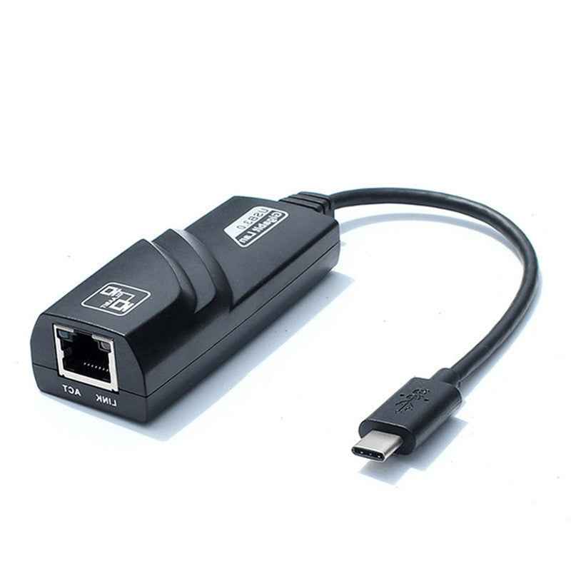 USB-C to RJ45 Ethernet Adapter | USB 3.1 Type-C | 10/100/1000Mbps Gigabit | Plug & Play | 100M & Gigabit