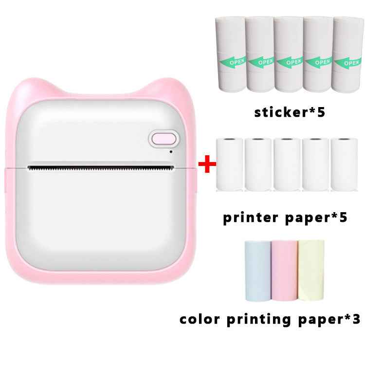 Pocket Bluetooth Thermal Printer | 200 DPI | iOS & Android | 8hr Battery | Blue & Pink