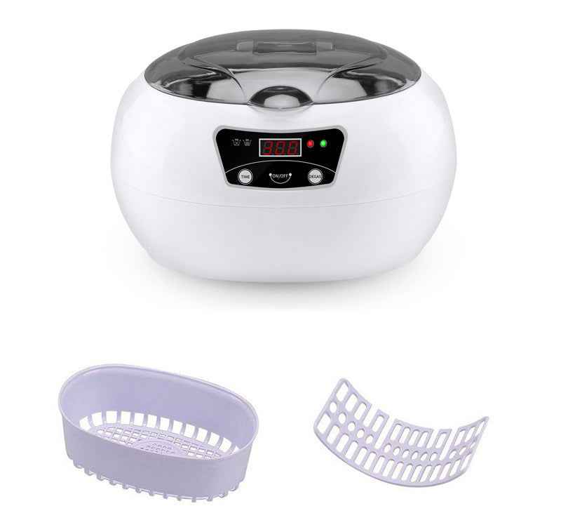 Ultrasonic Jewellery & Household Cleaner | 40KHz | Digital Control | 20.6×15.2×13.2cm | EU & US Plug | White Blue & White Grey