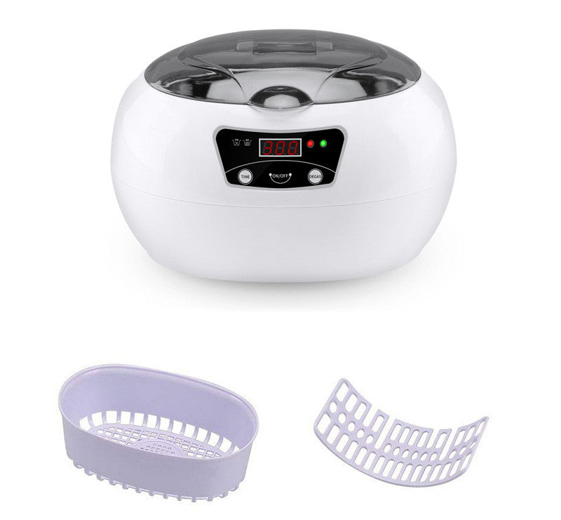 Ultrasonic Jewellery & Household Cleaner | 40KHz | Digital Control | 20.6×15.2×13.2cm | EU & US Plug | White Blue & White Grey
