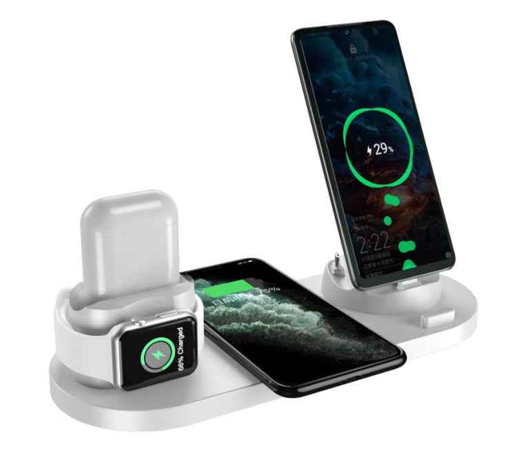 6-in-1 Wireless Charging Dock Station – Fast Charge for iPhone, Watch & Earbuds (10W/15W)