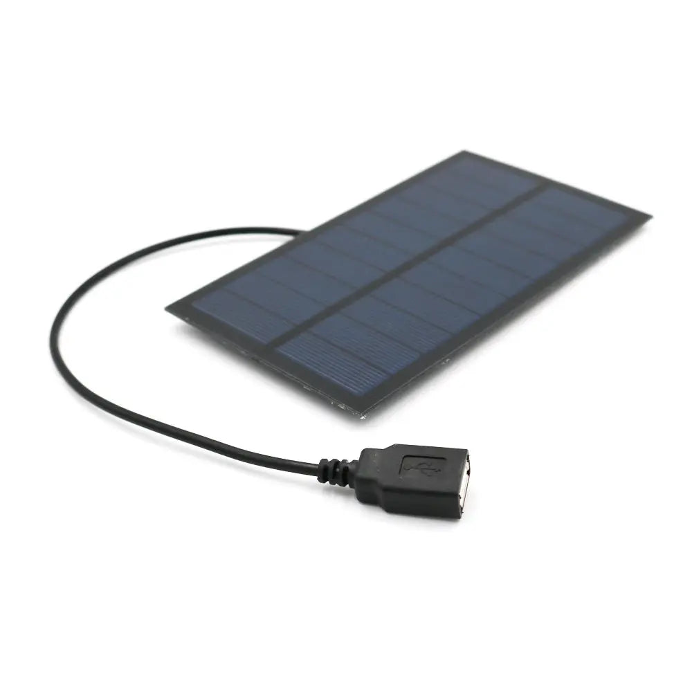 Portable USB Solar Charger – 5V 6W Waterproof Solar Panel for Outdoor Charging | Black & White