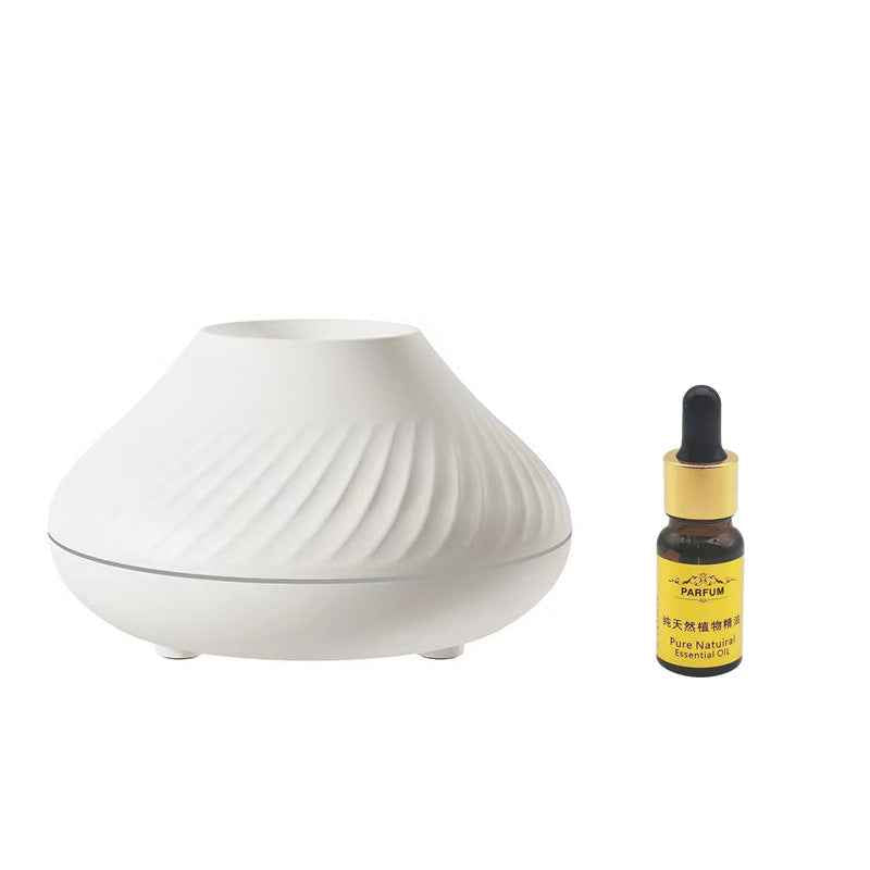 Flame Effect Aromatherapy Humidifier & Essential Oil Diffuser | 130ml | RGB Flame Night Light | 6–9hr | Type-C USB | Auto Shut-Off | Black & White