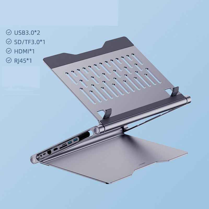 Aluminium Laptop Stand | Stand Only, 7-in-1 & 8-in-1 Docking Station Options | Model NBS01 | Deep Space Grey