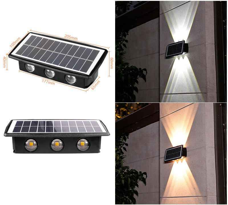 Solar Outdoor Wall Light | 18650 1500mAh | 5050 LED | 4 & 6 LED | Cool White, Warm White & Dual-Colour | ABS+PC | 5.5V 1.5W Solar Panel | Waterproof | Garden, Patio & Pathway