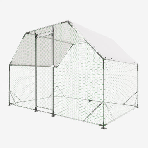 Large Walk-In Metal Chicken Coop & Poultry Run | 9.94'×6.46', Waterproof Cover, Lockable Doors, Predator-Proof