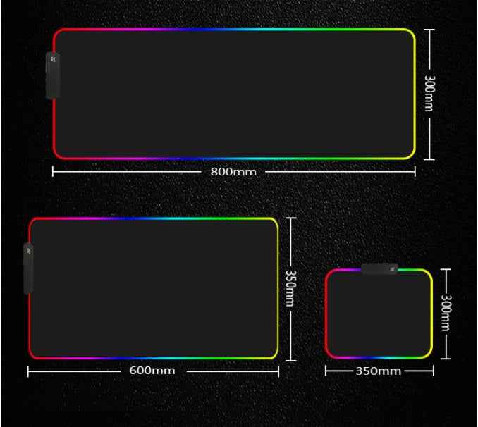 RGB LED Gaming Mouse Pad | 12 Lighting Modes | USB Powered | 3mm & 4mm | 7 Sizes | Desk & Gaming Setup