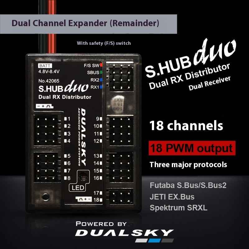 SHUB DUO 18-Channel Power Distribution Unit | RC Aviation & Drone, Metal, Black | SUNSHINE EMPIRE