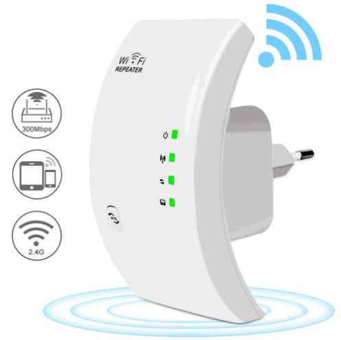 300Mbps WiFi Repeater & Range Extender | 2.4GHz | VPN | WPS | WDS | 802.11b/g/n | EU & US Plug | Black & White | Single, 2-Pack & 3-Pack