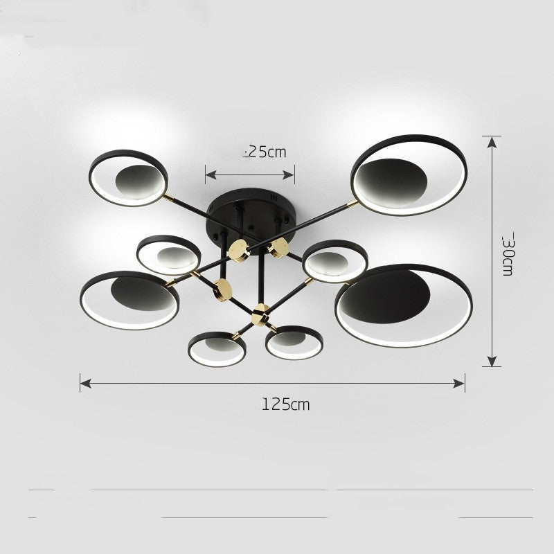 AH-3535 Nordic Glass Molecular LED Ceiling Light | Tricolor Dimming, 4/6/8 Heads, Ø720mm, CE Certified, 220V