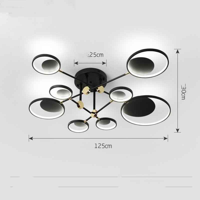 AH-3535 Nordic Glass Molecular LED Ceiling Light | Tricolor Dimming, 4/6/8 Heads, 720mm, CE Certified, 220V