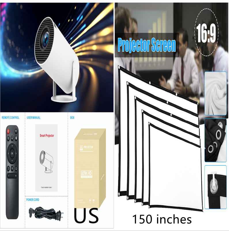 HY300 Pro Android Portable Projector – Home Theater, 170mm Compact Design