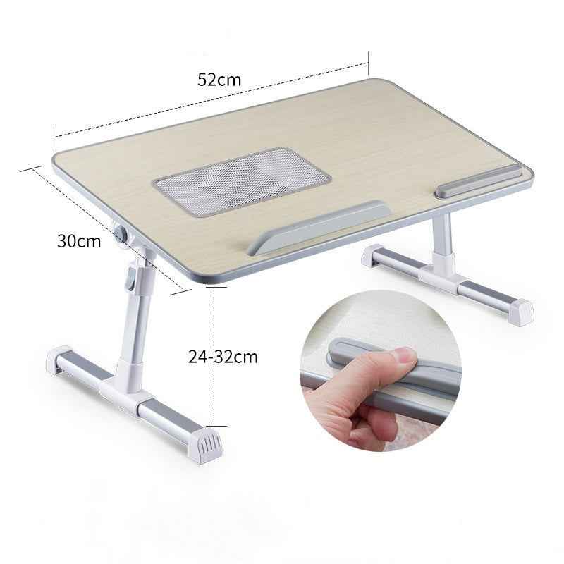 Foldable Adjustable Laptop Desk Stand & Lap Table | Height & Angle Adjustable | 52×30cm | Wood Panel | Home, Bed & Office