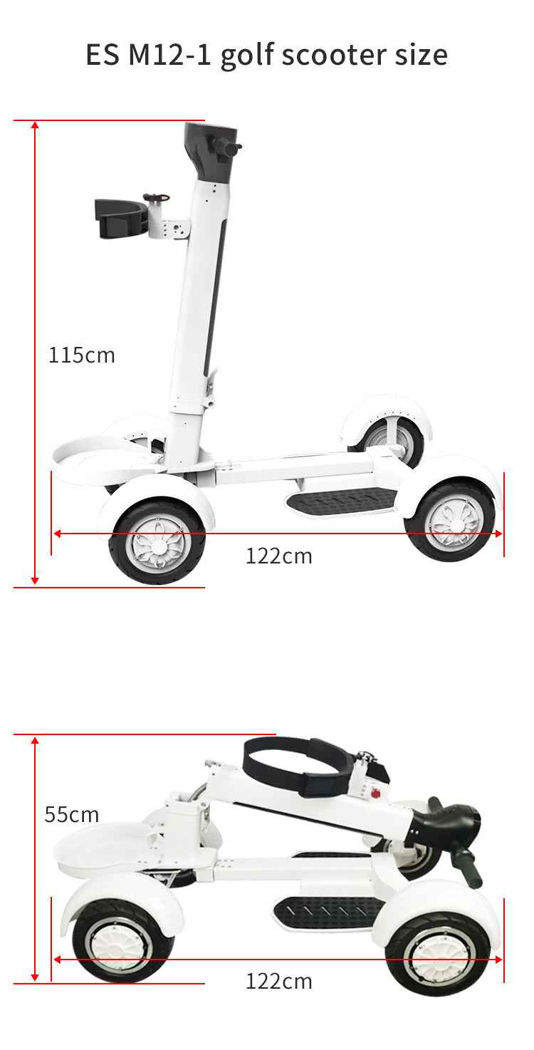 4-Wheel Electric Golf Scooter | Foldable Aluminum Alloy, 20km/h, 10AH Battery, Adults