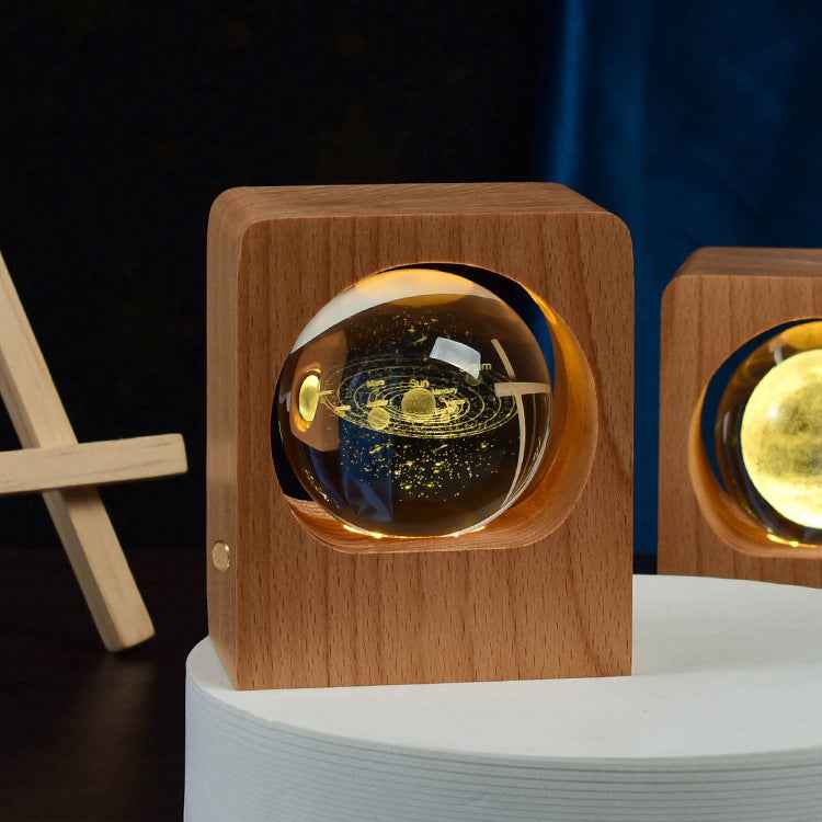 3D Laser-Engraved Crystal Ball Night Light – 6cm | Dimmable | 8 Designs | Bedroom & Gift