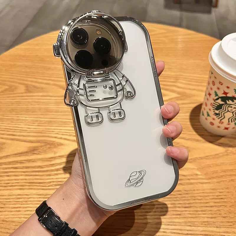 Electroplated Gradient iPhone Case with Invisible Bracket – TPU Plating Soft Cover