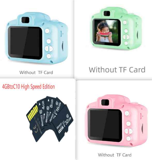 Children's HD Digital Camera | 8MP | 2.3" LCD | 600mAh | USB 2.0 | Blue, Green & Pink | Single, 2-Pack & Set | TF Card Options