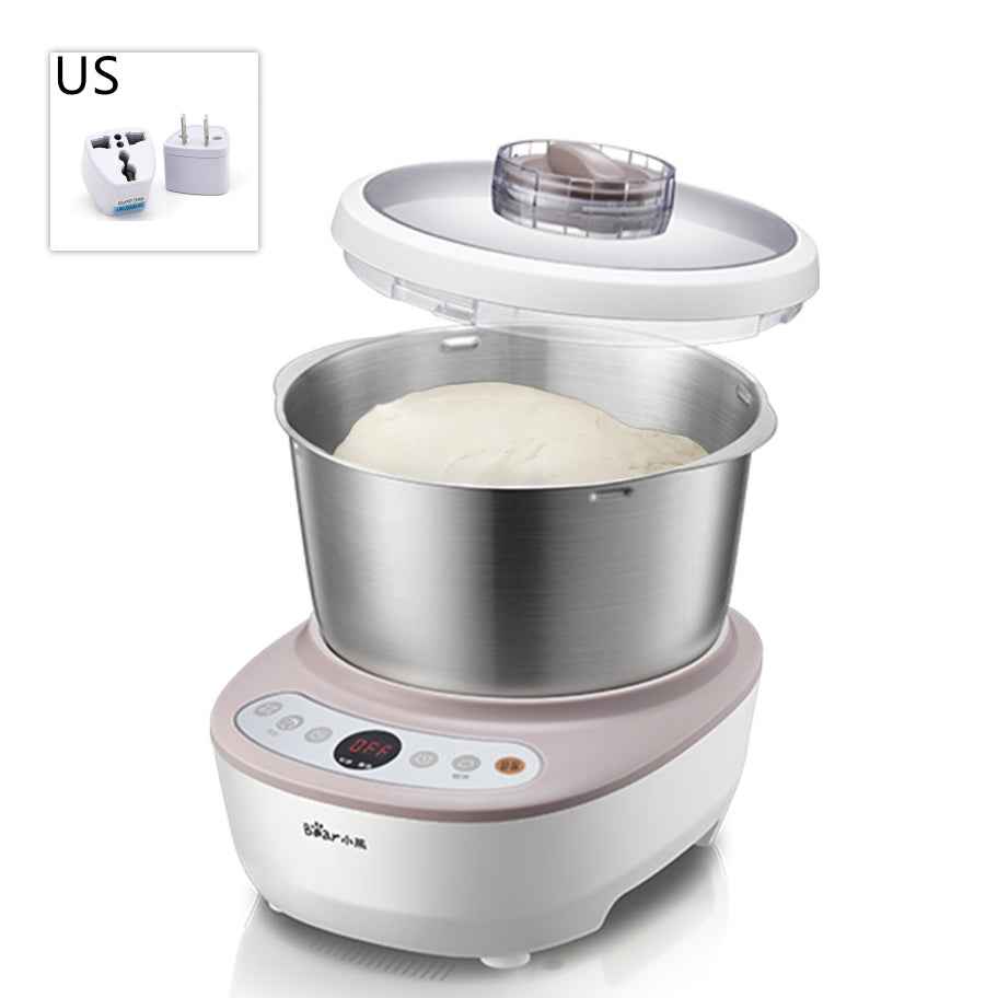 HMJ-A50B1 5L Stainless Steel Fully Automatic Dough Mixer & Noodle Maker | 111–240V, Silver, 220V & US Plug