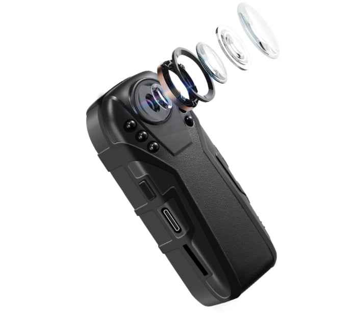 L02 Mini Body Camera | 1080P HD, 125° Wide Angle, Night Vision, 18H Loop Recording