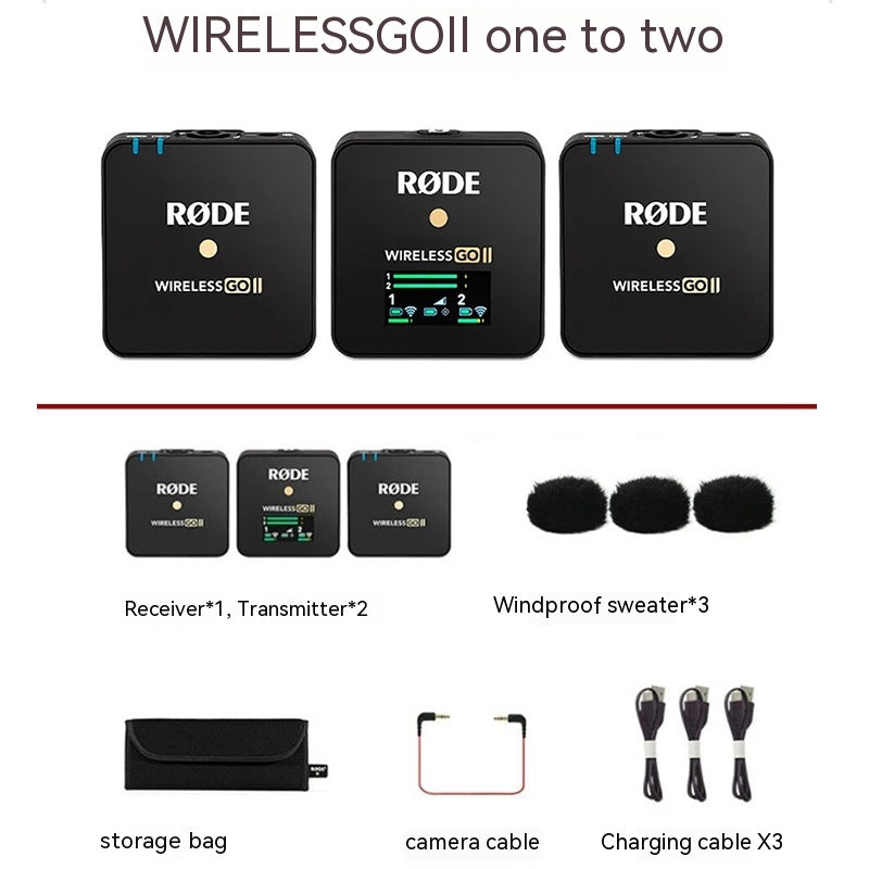 2nd Gen Wireless Lavalier Microphone | 1-to-2 System for Camera & Phone (200m Range)