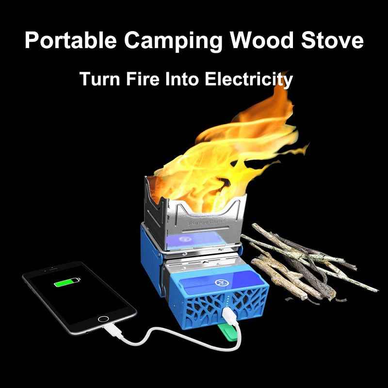 Portable Firewood Camping Stove with USB Power Generator | Cook & Charge Off-Grid