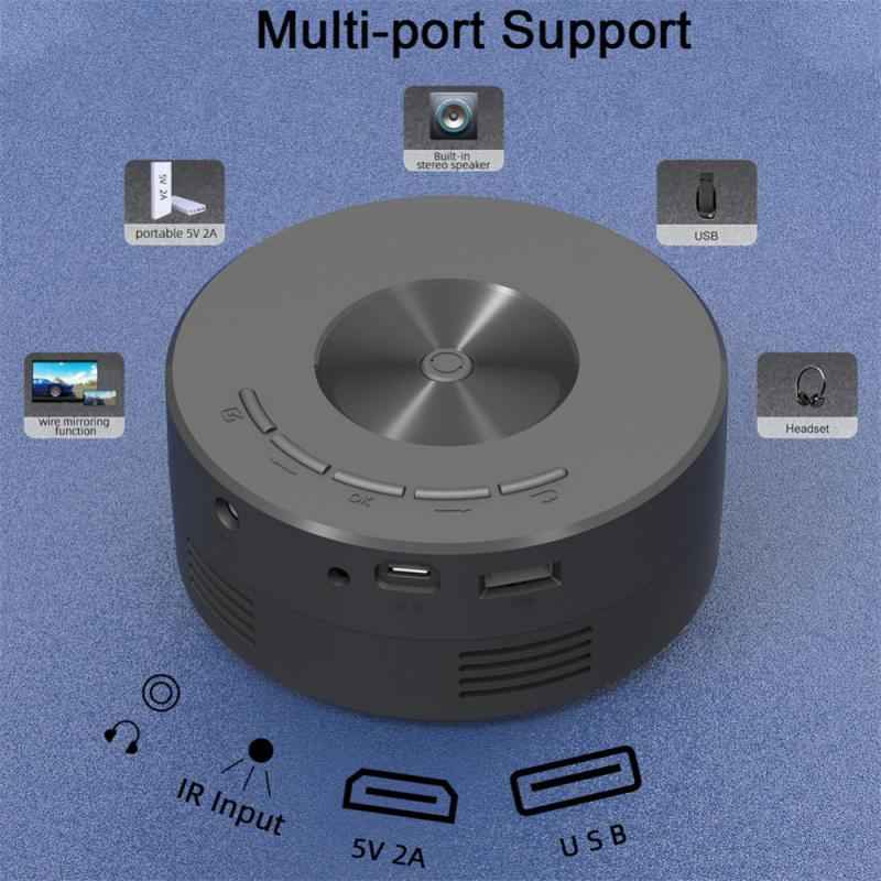 Portable Mini LED LCD Projector | 14–100" Screen | 1080p Supported | iOS & Android | Home Theater | USB | Black