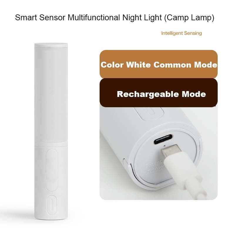 Motion Sensor LED Night Light | PIR | 3m Range | 100° Sensing | 350° Rotatable | 3 Colour Temps | Dimmable | Battery & USB Rechargeable | Gray & White