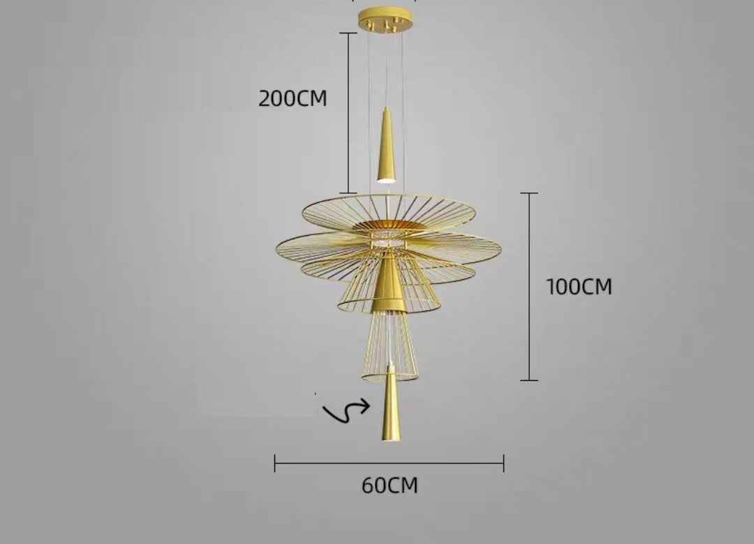 Modern Creative Art Iron LED Pendant Light | Warm & Cool White, Black & Gold, 12,000h, 5–10㎡