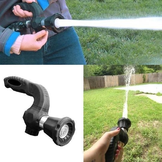 5-Setting Garden Hose Spray Nozzle | ABS + Aluminium Alloy | 23×6.5×11cm | Fits 5/8" Hose | Ergonomic Handle | Lawn, Garden & Car Washing | Black