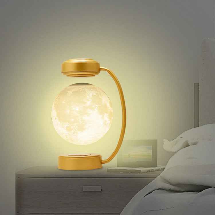 3D LED Moon Magnetic Levitating Night Light – Floating Rotating Ball Lamp for Home & Office
