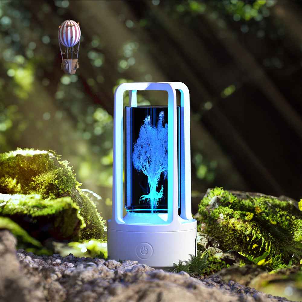 2-in-1 Bluetooth Speaker & LED Night Lamp | Acrylic & Crystal | Touch Sensor | 2,500mAh | 5W | 13 Motifs | Black & White | Valentine's Day Gift