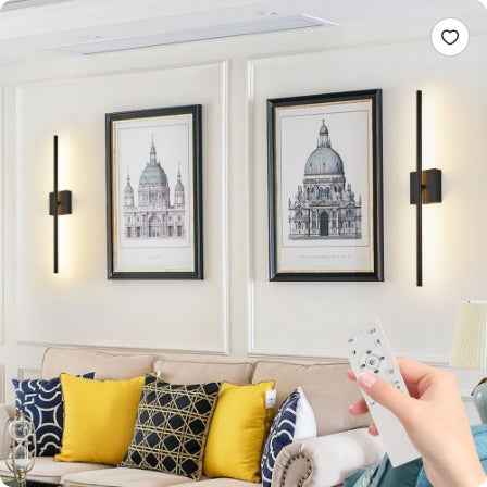 2-Pack Modern Minimalist Black Matte LED Wall Sconce | Bidirectional LED, Easy Install, Living Room & Bedroom