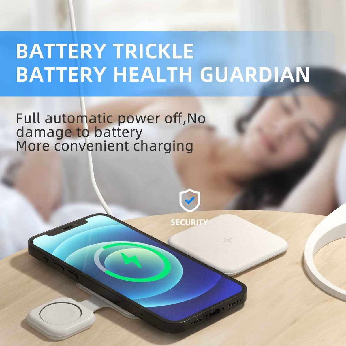 3-in-1 Magnetic Foldable Wireless Charging Station – 15W Fast Charge for iPhone, Watch & AirPods