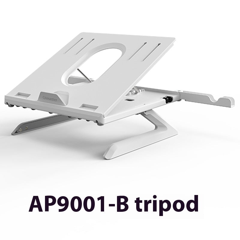 3-in-1 Aluminium Laptop Stand | 9-Level Angle | Dual Phone Holders | Keyboard Storage | Cooling Vent | 10–15.6” | 10kg Load | Black & White
