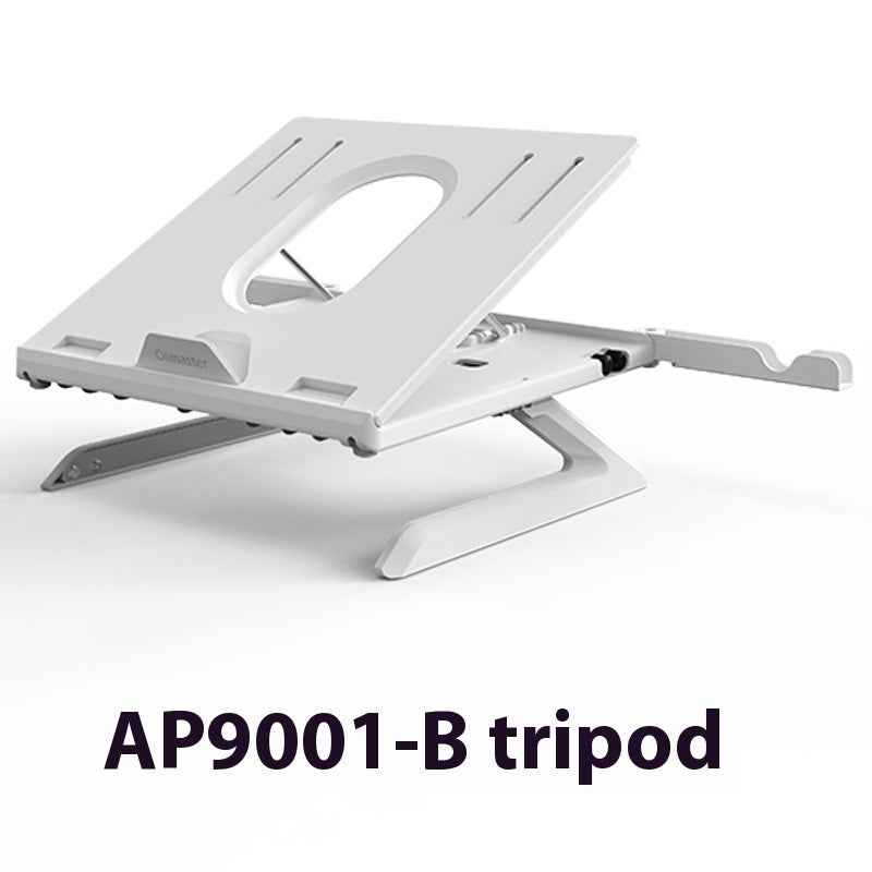 3-in-1 Aluminium Laptop Stand | 9-Level Angle | Dual Phone Holders | Keyboard Storage | 10–15.6" | Black & White
