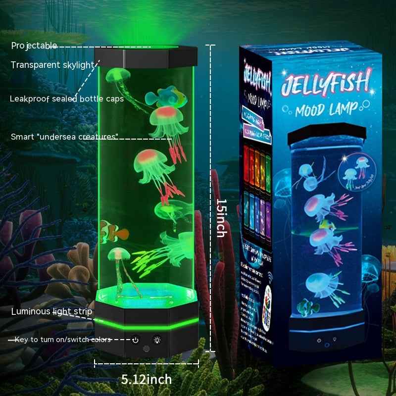 15-Inch Jellyfish Lava Lamp | 17 Colours, 4 Modes, Remote Control | Water Ripple Ceiling Projector | USB Plug-In | Kids Night Light & Home Decor