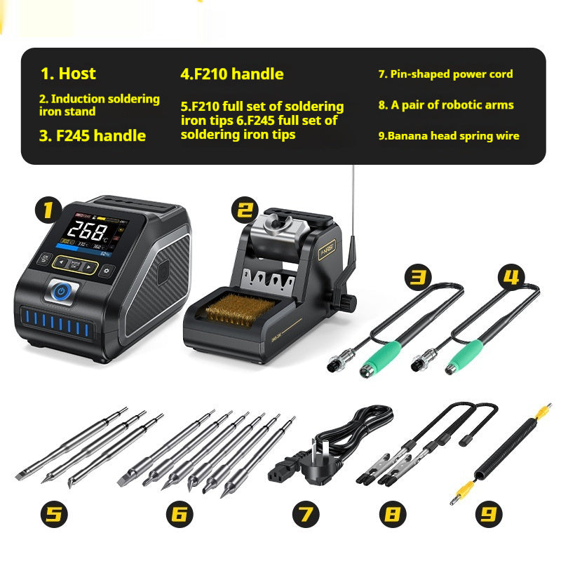 Intelligent Constant Temperature Soldering Station | 110-250V, F210/F245 Tips, Multi-Head, US/EU/CN Plug