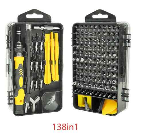 Chrome Vanadium Multi-Function Screwdriver Set | 135-in-1 & 138-in-1 | Explosion-Proof | Non-Slip | Home, Electronics & Auto Repair
