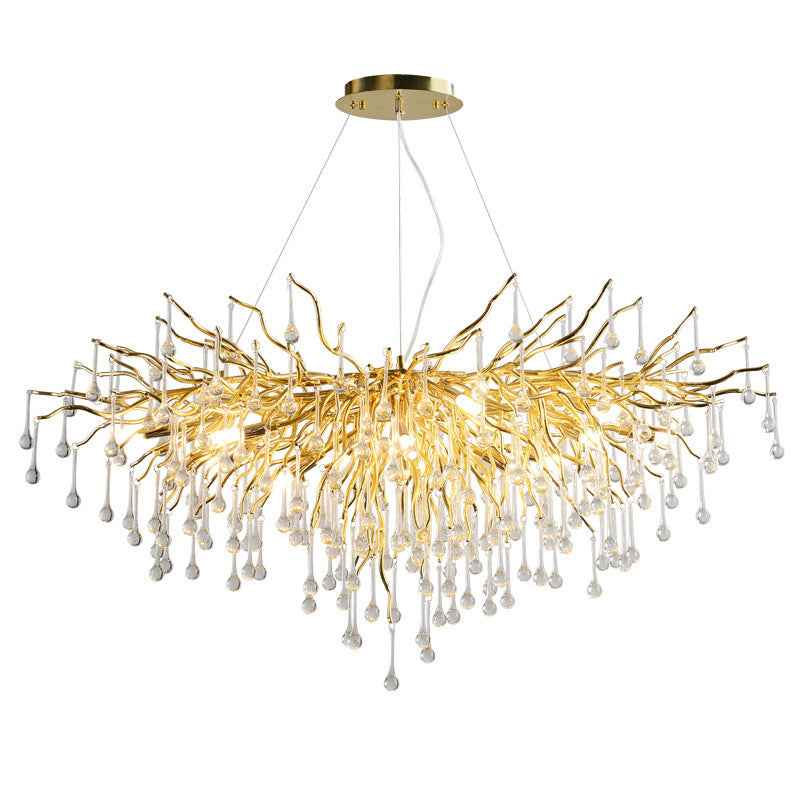40cm Round Glass LED Art Deco Ceiling Light | Warm, Neutral, Cool & Tricolor, Adjustable Height, 220V