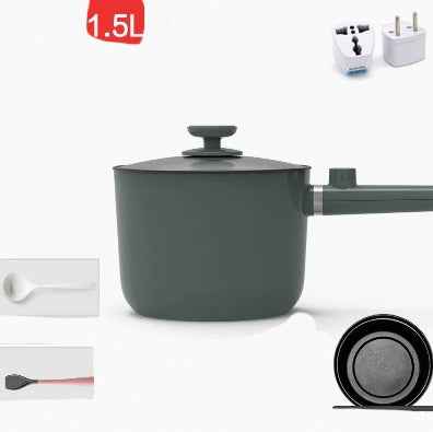 Mini Portable Electric Hot Pot – 1.5L 600W Teflon Non-Stick Dry-Burn Protection Steam Fry Braise Boil 220V | Blue & Pink EU US Plug