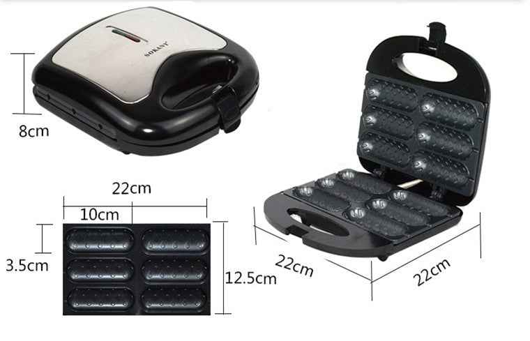 Electric Hot Dog & Sausage Roller Grill | 750W | Non-Stick Rollers | 220V | AU, EU & UK Plug