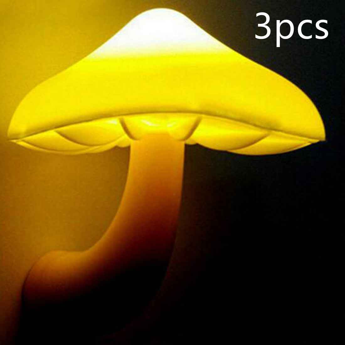 Mushroom LED Wall Plug Night Light – Light Sensor | Warm White | AU, EU, UK & US | 5 Colours